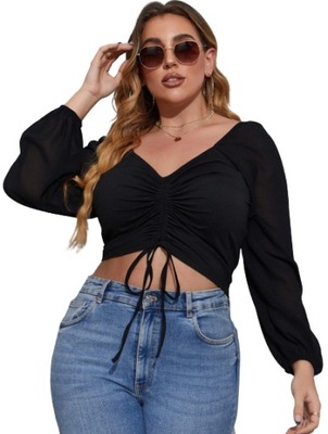 SHEIN PLUS SIZE BLUZKA CZARNA LUŹNA BASIC 50 1VMH