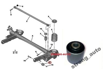 BLOQUE SILENCIOSO TRASERA DE VIGA CITROEN C8 PEUGEOT 807 ORIGINAL  