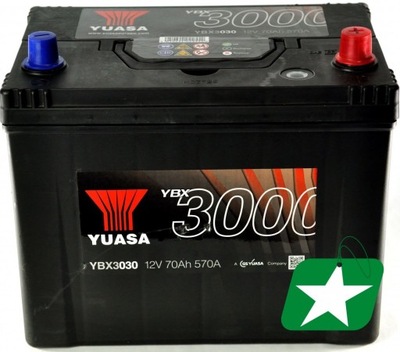 YUASA YBX3030 АКУМУЛЯТОР 70AH 570A P+