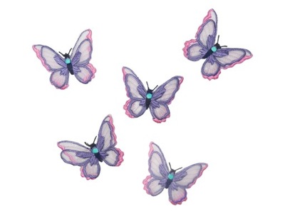 APLIKACJA MOTYL HAFT SIATECZKA RÓŹOWY 10 szt.