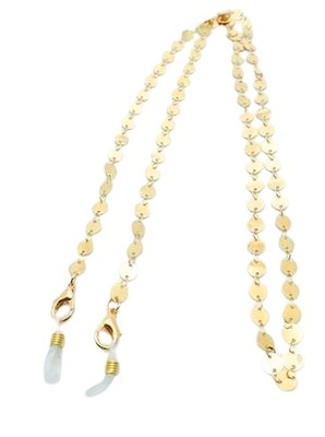 ŁAŃCUSZEK DO OKULARÓW ZŁOTY ZAWIESZKA OZDOBA NA OKULARY BLASZKI DŁUGI 74cm