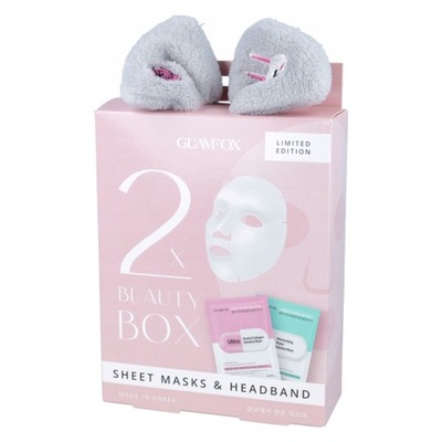 GLAMFOX Beauty Box 2 maski w płacie + opaska kosmetyczna 1 zestaw