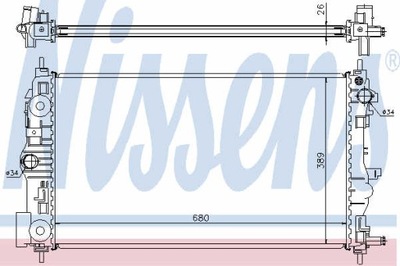 RADIATOR WATER NISSENS 61676  