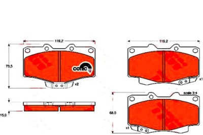Тормозные колодки тормозные trw sqzdp 9100712 446535040 44653 фото №1