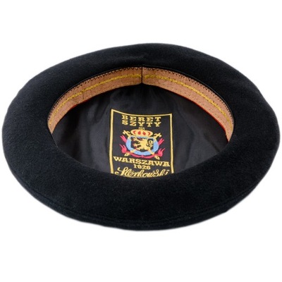 KLASYCZNY BERET MĘSKI Z WEŁNY CZARNY 57 CM M