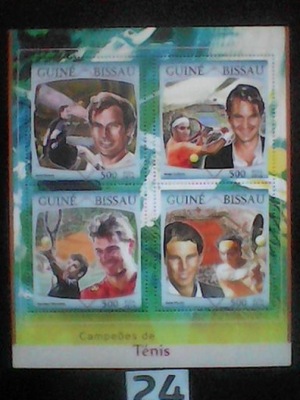 Tenis, Djokovic ,Federer ,Nadal ,Guine-Bissau MNH