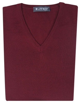 Bordowy sweter męski w szpic SW2 XL SEREK LANIERI