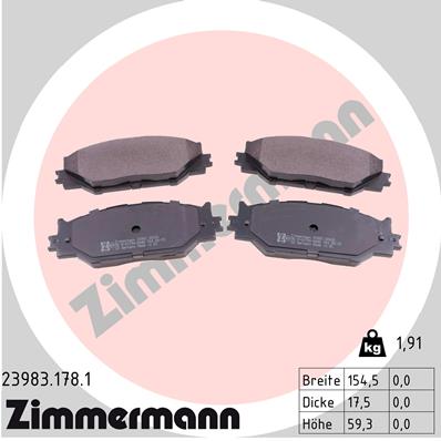 ZIMMERMANN 23983.178.1 TRINKELĖS STABDŽIŲ 