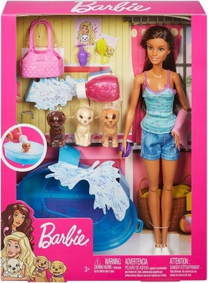 Barbie GDJ39 Lalka - Kąpiel szczeniaków