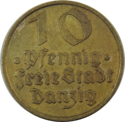 10 FENIGÓW 1932 - WOLNE MIASTO GDAŃSK (3+) -SP133