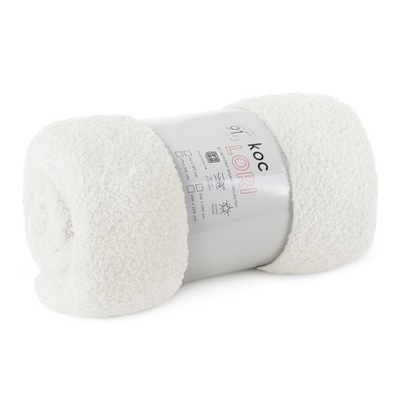 Koc narzuta LORI 200x220 Design91 biały miękki i puszysty