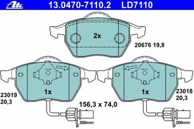 КОЛОДКИ ГАЛЬМІВНІ ПЕРЕД SEAT ALHAMBRA, SUPERB