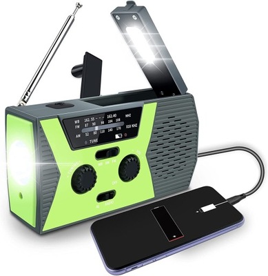 Przenośne radio korbowe radio solarne 4000 mAh