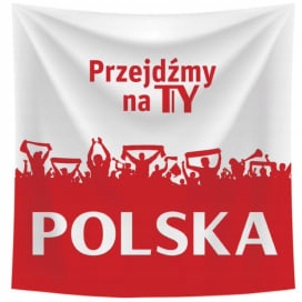 FLAGA POLSKI POLSKA Przejdźmy na Ty. 90x90 cm