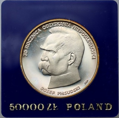 PRL, 50000 złotych 1988, Józef Piłsudski