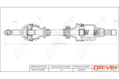 DRIVE+ ПІВВІСЬ ПРИВІДНА RENAULT MEGANE 03-09 L