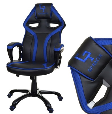 GIOSEDIO Fotel dla gracza niebieski GAMINGOWY GPR