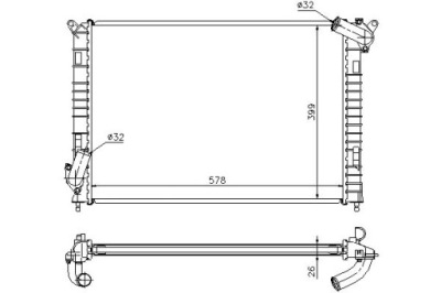 Nissens радиатор двигателя механическая mini r50, r5 фото №1