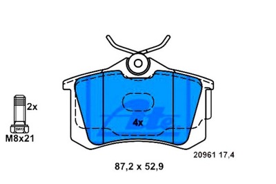 КОЛОДКИ HAM. VW T. LUPO/POLO 1,2-1,8 99-09