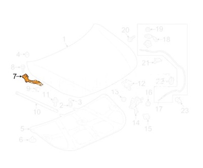 Петля капот subaru outback 14-- 57260al01a9p лівий фото №1