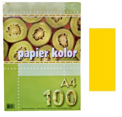 Papier ksero A4 ŻÓŁTY 100 ark KRESKA