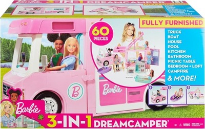 Barbie, Kamper 3 W 1 Zestaw Do Zabawy Z Akcesoriam