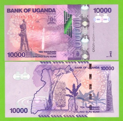 UGANDA 10000 SHILLINGS 2021 P-52 UNC NOWA DATA