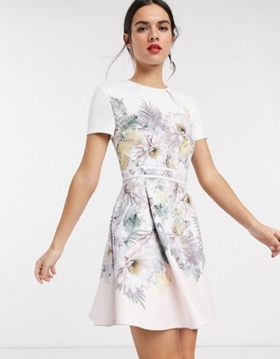 TED BAKER TRAPEZOWA SUKIENKA FLORAL PRINT (M)