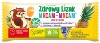 MNIAM-MNIAM zdrowy lizak na gardło ananasowy