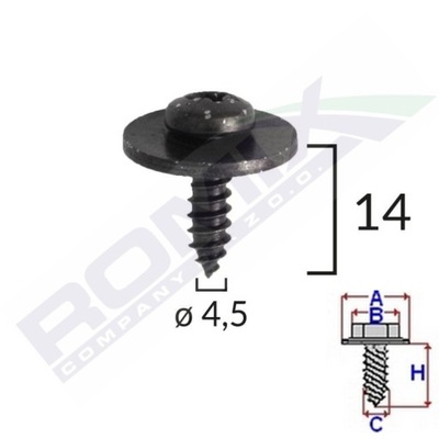 VARŽTAS BUFERIO GAUBTŲ TVIRTINIMO 4,5MM FIAT X10SZT 