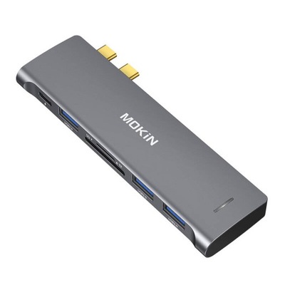 2 x Mokin Adapter Hub Przejściówka 6W2 Do Macbooka Usb-C Do 3X Usb-A 1Xusb-