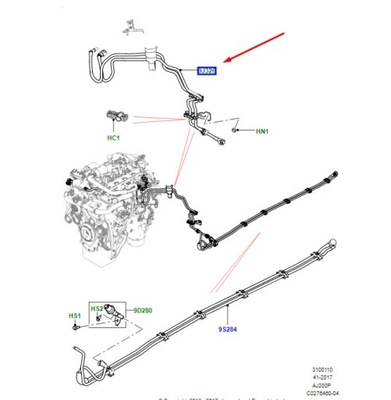 Land rover range rover velar l560 fuel tube lr095506 original фото №1