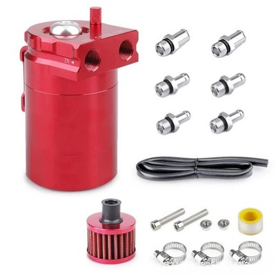 Car Baffled Oil Catch Can Tank Kit with Air Filter Hose Cleaner Fuel~43746 