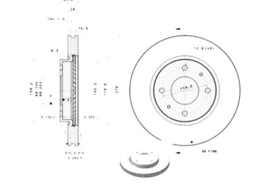 Brembo 09.a148.41 диск гальмівна фото №1