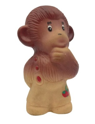 Małpka gumowa piszcząca zabawka PRL