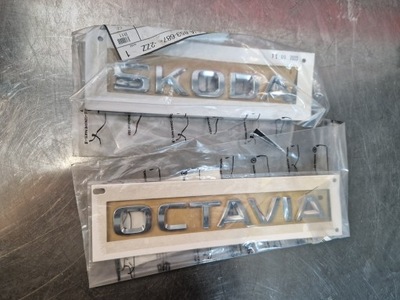 EMBLEMA UŽRAŠAS SKODA OCTAVIA III 3 NA DANGTĮ 5E0853687 NAUJA ORIGINALAS 