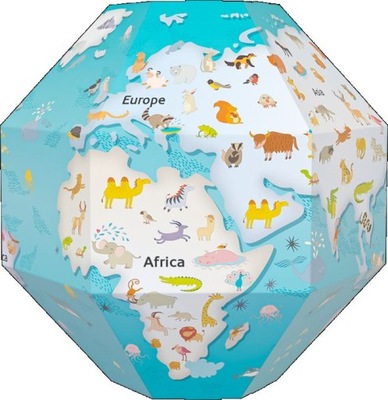 Globus 3D do składania - Zwierzęta - Monumi 3+