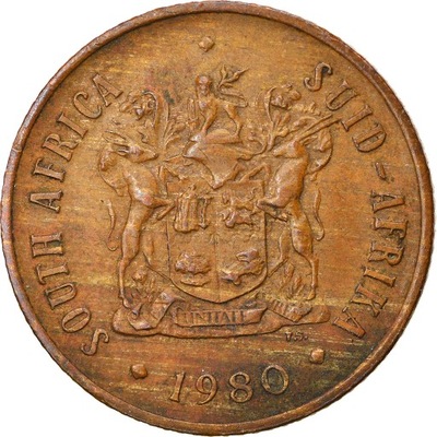 Moneta, Południowa Afryka, 2 Cents, 1980, EF(40-45