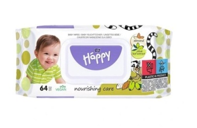 Baby Happy, Chusteczki nasączone 64 sztuki