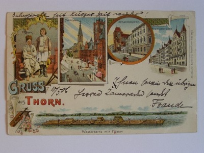 Toruń Thorn flisacy spław drewna Wisłą 1907