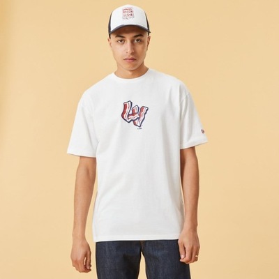 NEW ERA BIAŁY T-SHIRT NADRUK (S)