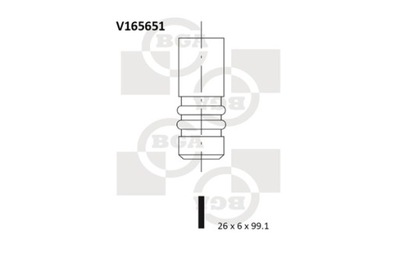 КЛАПАН ВПУСКНІ I ВИПУСКНІ BGA V165651 + В ПОДАРУНОК