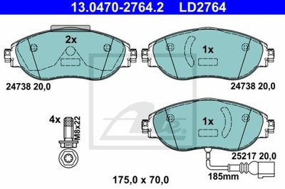 ZAPATAS HAM.CERAMIC PARTE DELANTERA VW GOLF VII 12-  