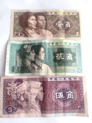 Zestaw banknotów Chiny.