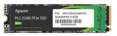 Dysk SSD Apacer AS2280P4X 512GB M2 PCIe NVMe Gen3 x4 2280