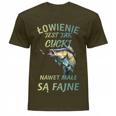 Koszulka męska z nadrukiem dla wędkarza wędkarz ryby XXL