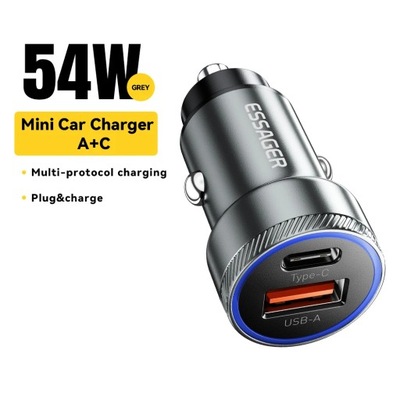 Essager 54W Car Charger 5A Fast Charging Type C Quick Charge 3.0 QC PD 3.0 