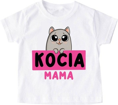 T-shirt Koszulka dziecięca z kotem Kocia mama roz 92