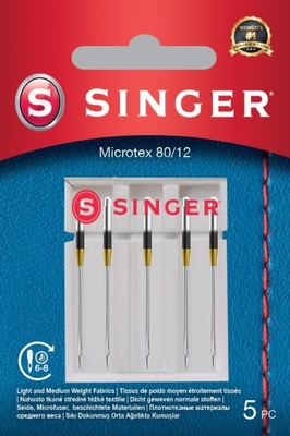 Igła do szycia Singer Microtex Needle 80/12 5szt