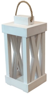 LAMPION BIAŁY 45CM ELEGANCKI ŚLUB WSZYSTKICH ŚWIĘTYCH STROIK GRÓB OGRÓD